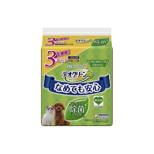 ノンアルコール除菌ウェット つめかえ用６０枚３