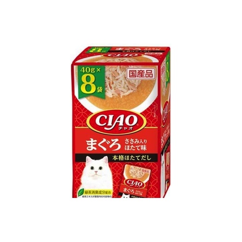 ＣＩＡＯパウチまぐろ　ささみ ほたて入り８袋