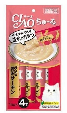チャオちゅーる　まぐろ 贅沢サーモン　４本