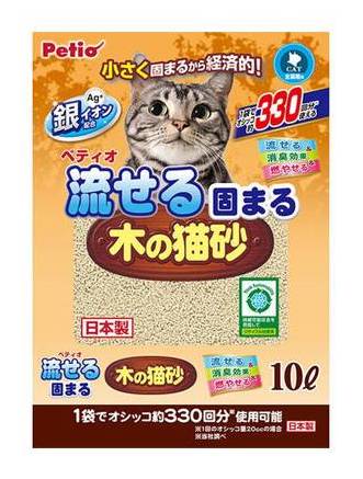流せる固まる木の猫砂 １０Ｌ