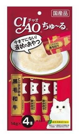 チャオちゅーる　ささみ 黒毛和牛　４本